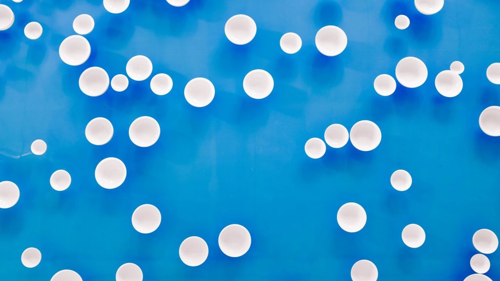 dots on blue background